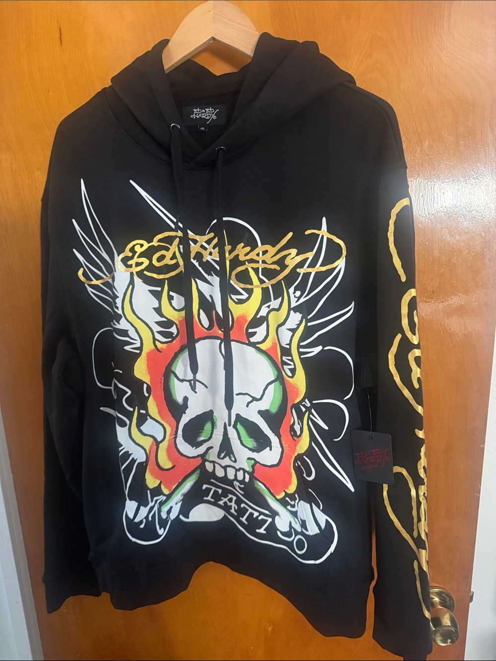 Ed Hardy Hoodie Mens XL Black